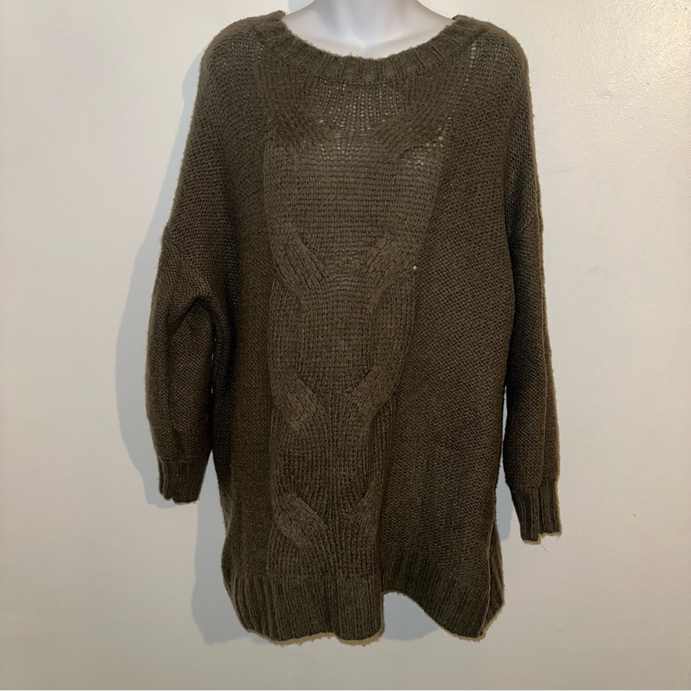 Aerie Green Knit Sweater Size Medium